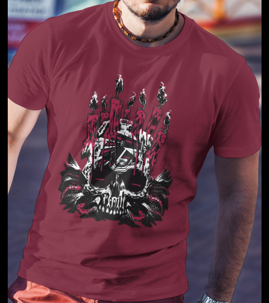 Atlanta Falcons 46 Skull Candles T-Shirt