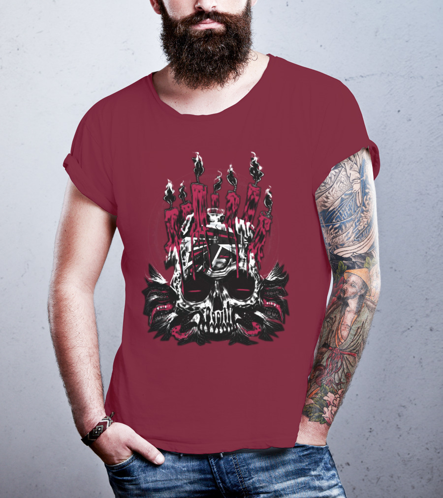 Atlanta Falcons 46 Skull Candles T-Shirt