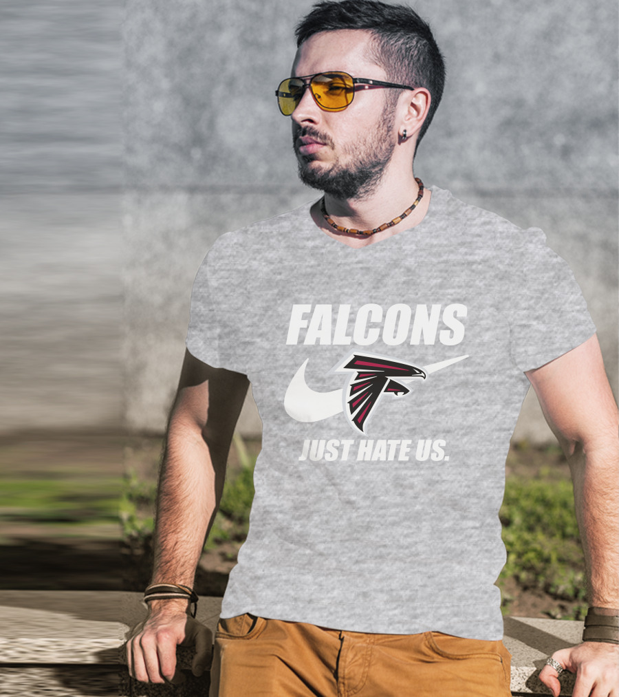 Falcons Nike Logo Just Hate Us T-Shirt