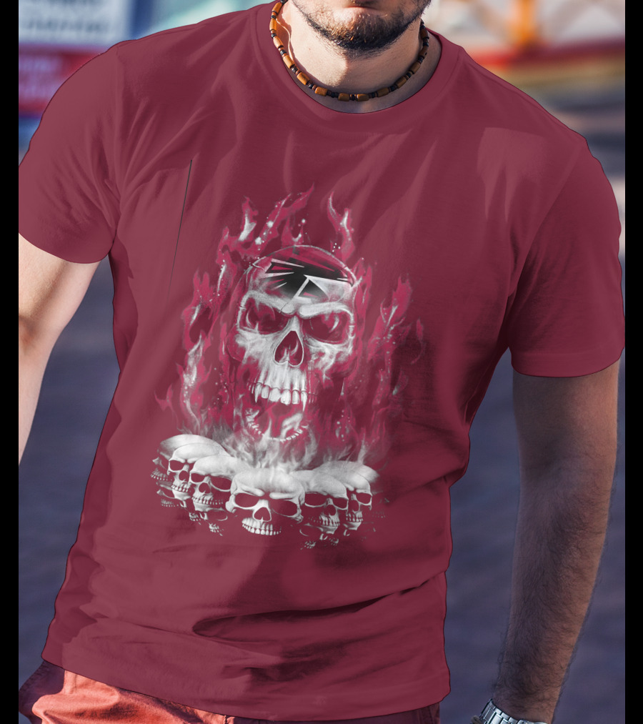 Atlanta Falcons 57 Flaming Skull T-Shirt