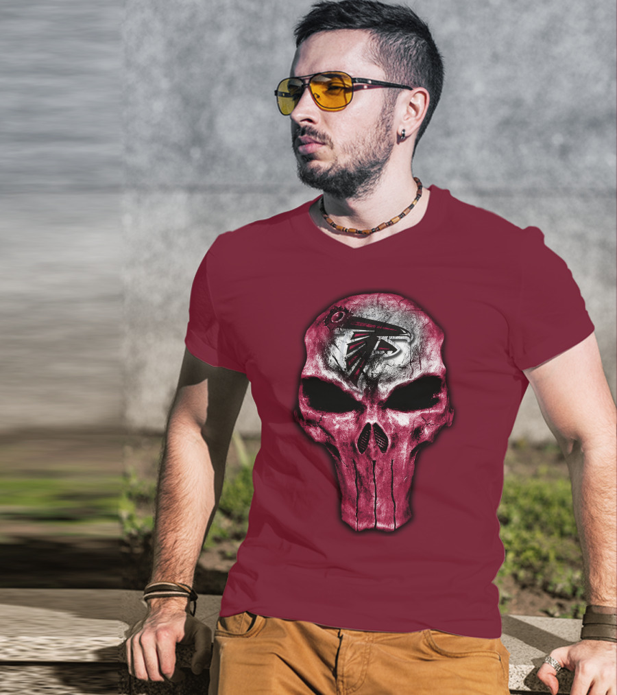 Atlanta Falcons Skull Logo Design 52 T-Shirt