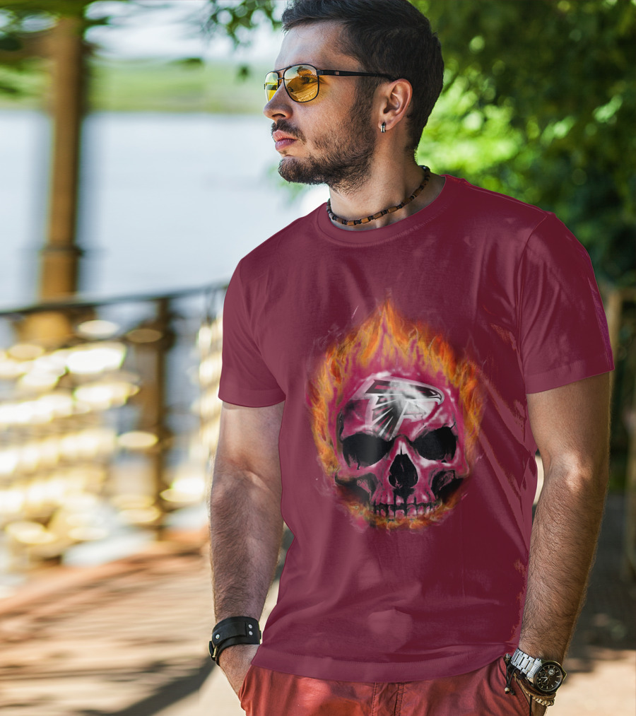 Atlanta Falcons Flaming Skull T-Shirt