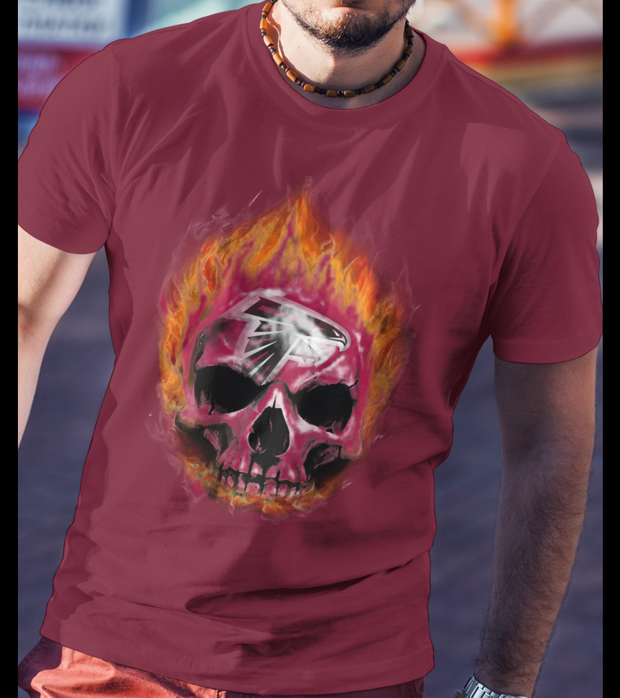 Atlanta Falcons Flaming Skull T-Shirt