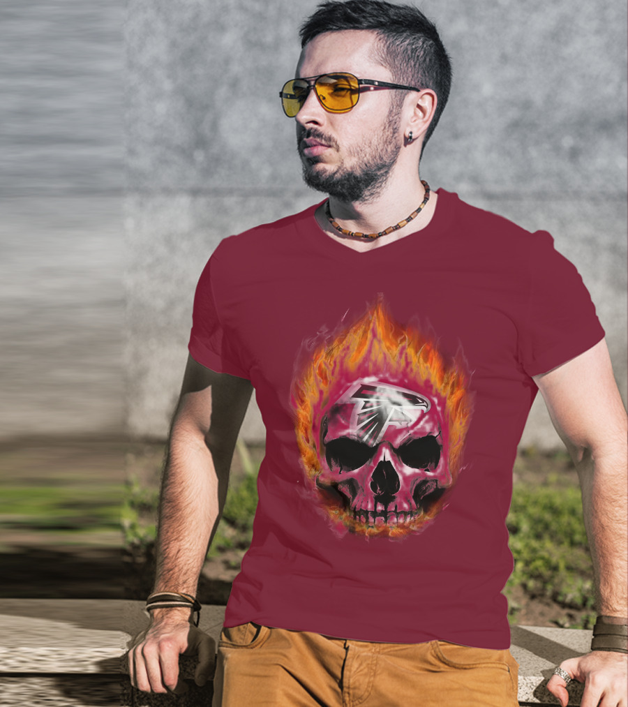 Atlanta Falcons Flaming Skull T-Shirt