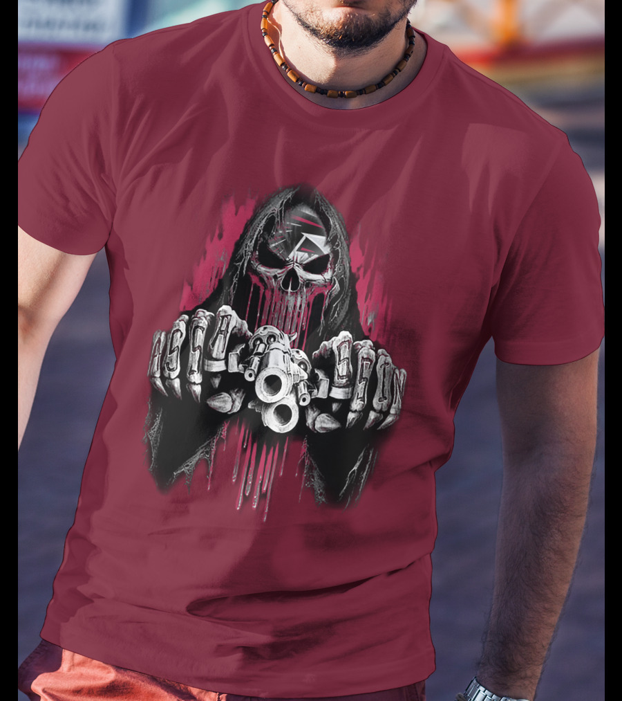 Atlanta Falcons Skull Grim Reaper T-Shirt