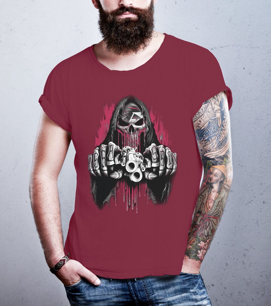 Atlanta Falcons Skull Grim Reaper T-Shirt