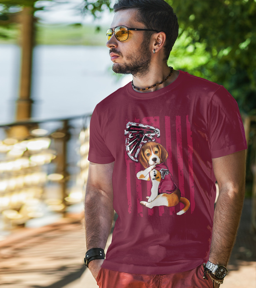 Beagle I Love Mom Atlanta Falcons T-Shirt