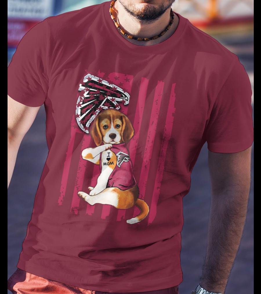 Beagle I Love Mom Atlanta Falcons T-Shirt
