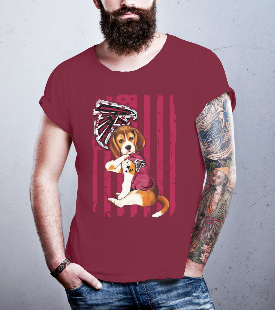 Beagle I Love Mom Atlanta Falcons T-Shirt