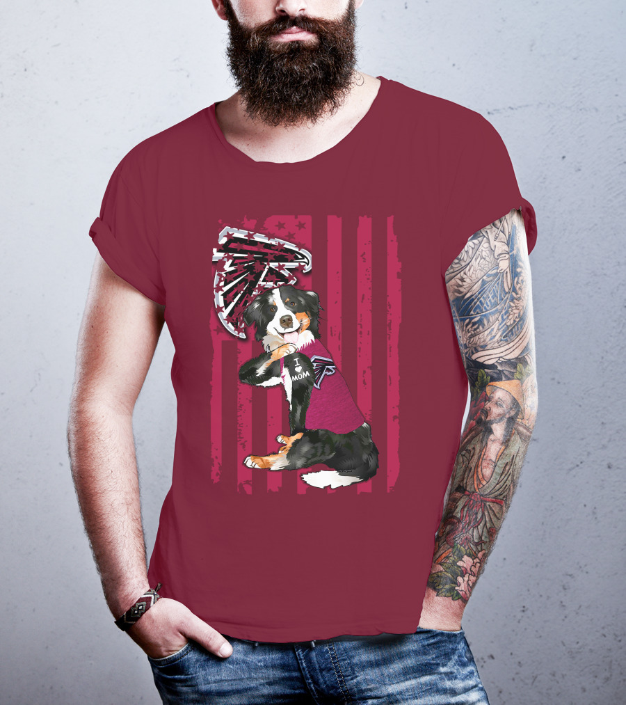 Atlanta Falcons Border Collie I Love Mom T-Shirt