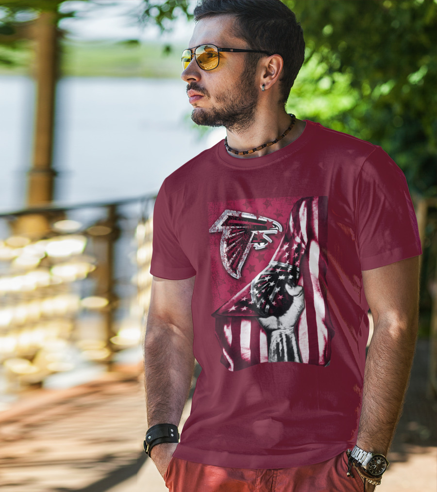 Atlanta Falcons American Flag Pride Banner T-Shirt