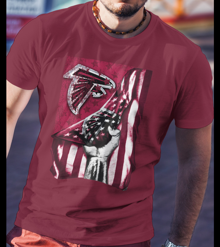 Atlanta Falcons American Flag Pride Banner T-Shirt