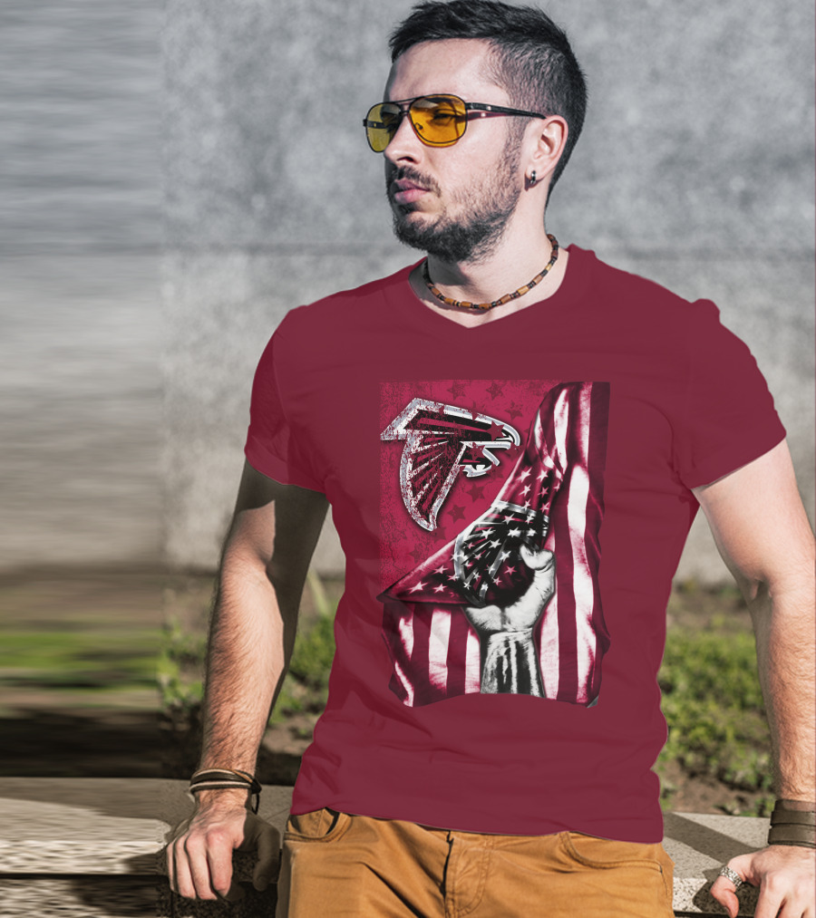 Atlanta Falcons American Flag Pride Banner T-Shirt
