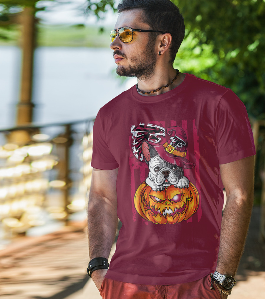 Hlw Bulldog Pumpkin Halloween Atlanta Falcons T-Shirt