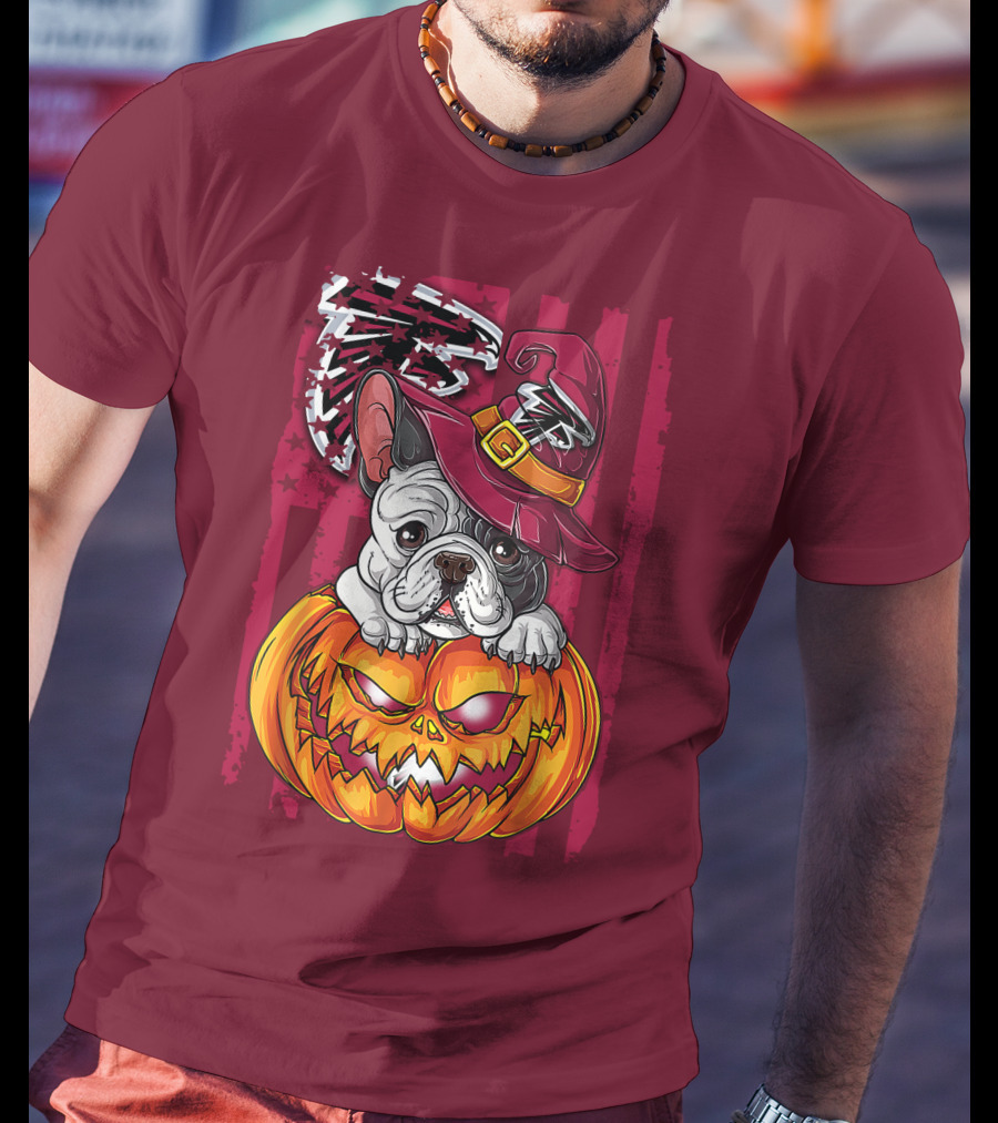 Hlw Bulldog Pumpkin Halloween Atlanta Falcons T-Shirt