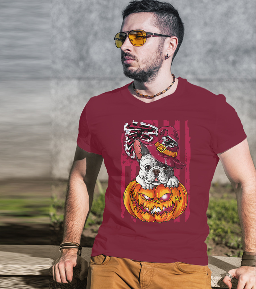 Hlw Bulldog Pumpkin Halloween Atlanta Falcons T-Shirt