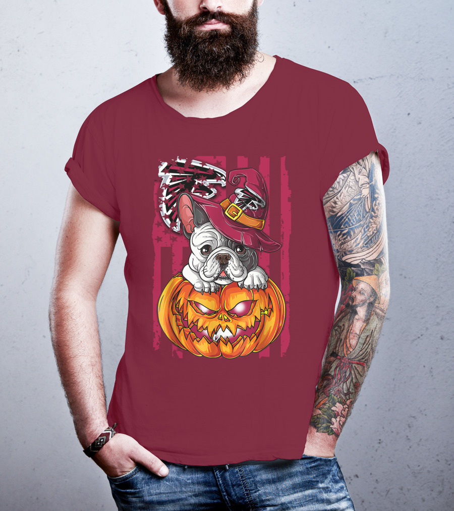 Hlw Bulldog Pumpkin Halloween Atlanta Falcons T-Shirt