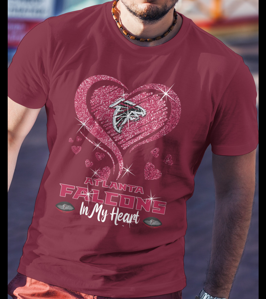 Atlanta Falcons Sparkling Heart Design In My Heart T-Shirt