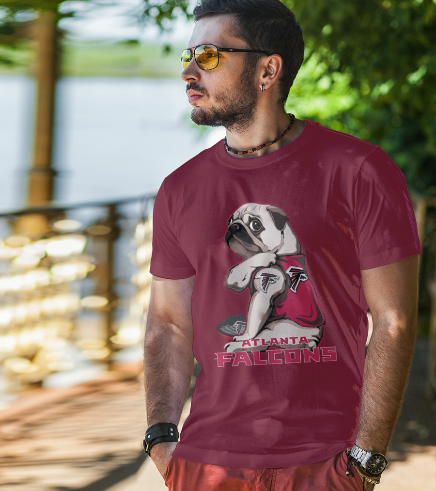 Pug Atlanta Falcons Football Team Mascot T-Shirt