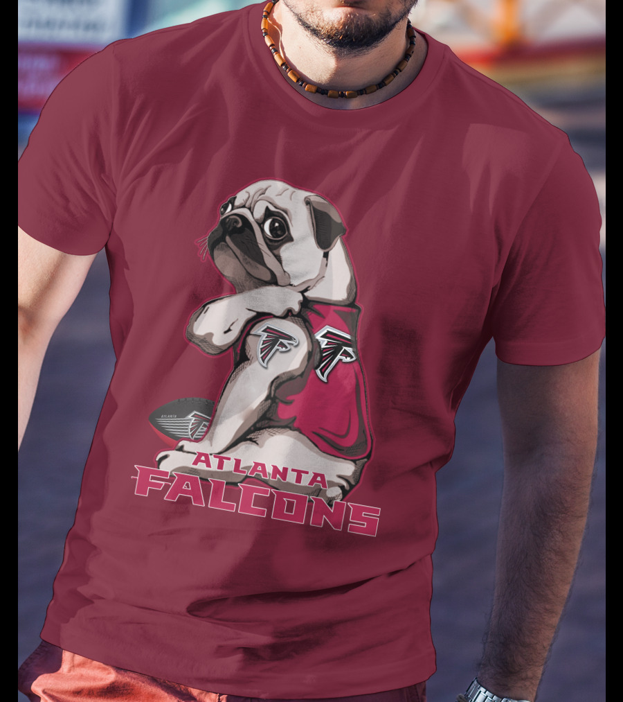 Pug Atlanta Falcons Football Team Mascot T-Shirt