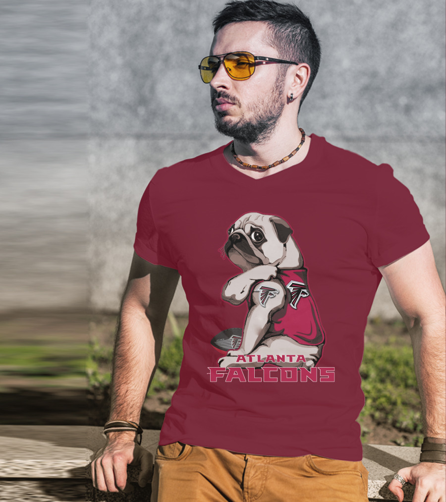 Pug Atlanta Falcons Football Team Mascot T-Shirt