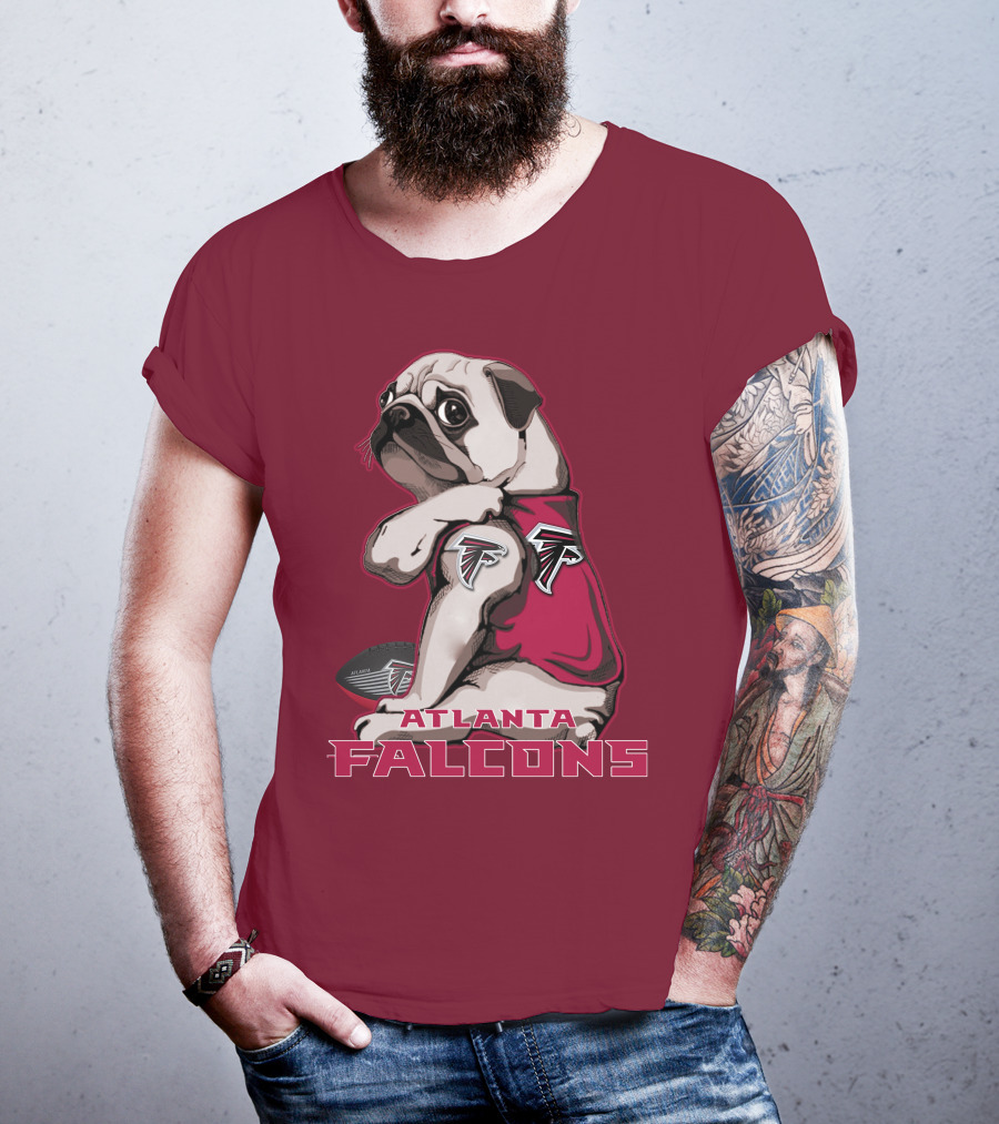 Pug Atlanta Falcons Football Team Mascot T-Shirt