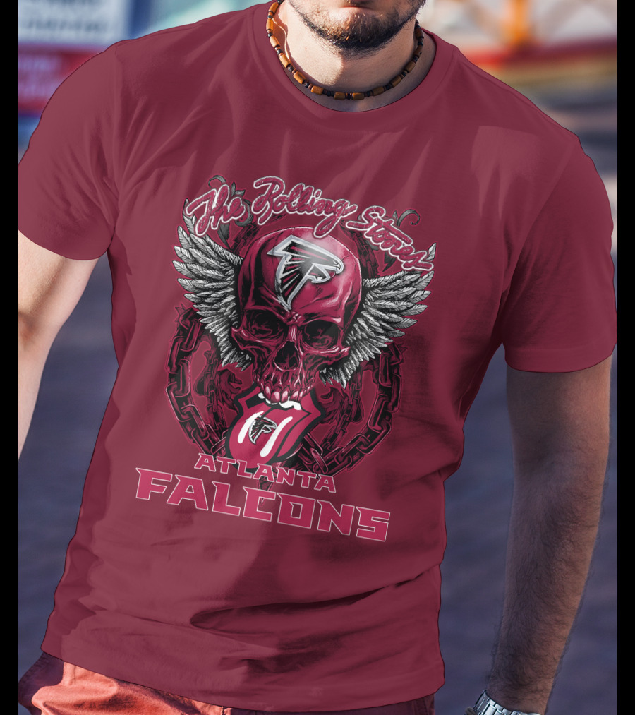 Rolling Stones Atlanta Falcons Skull And Wings T-Shirt