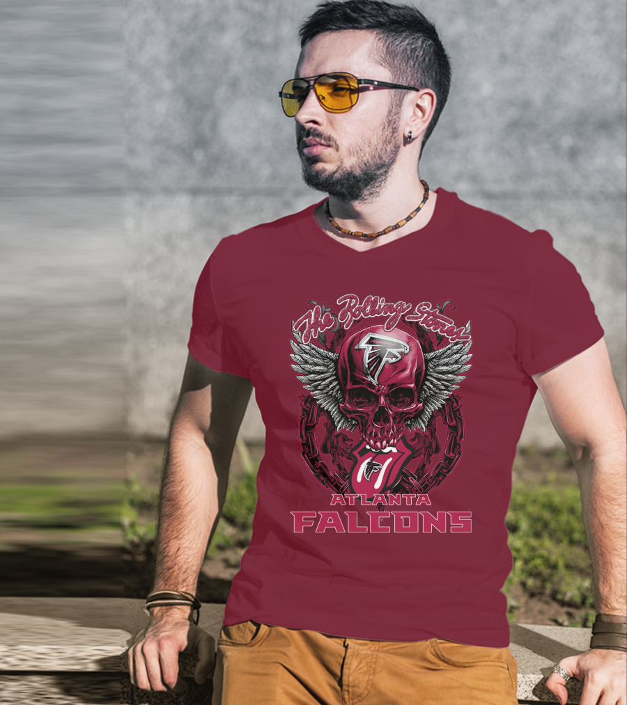 Rolling Stones Atlanta Falcons Skull And Wings T-Shirt