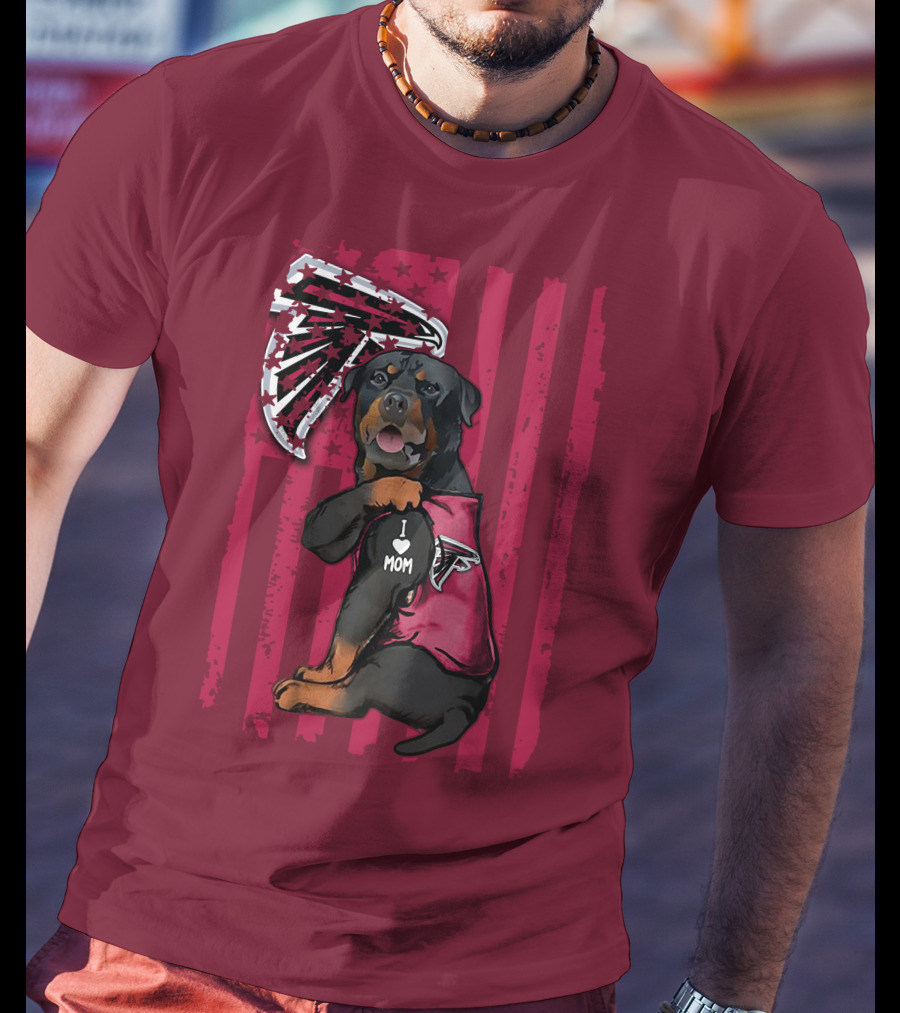 Rottweiler I Love Mom Atlanta Falcons T-Shirt