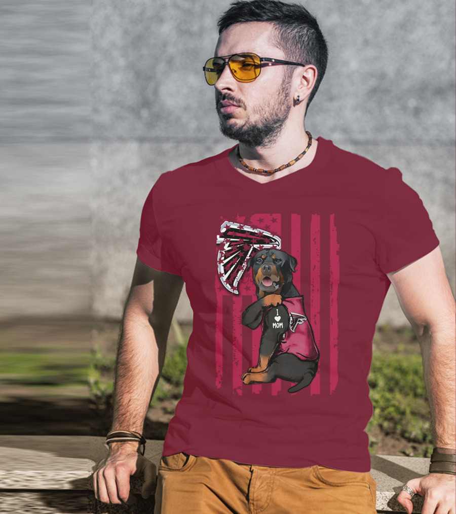 Rottweiler I Love Mom Atlanta Falcons T-Shirt