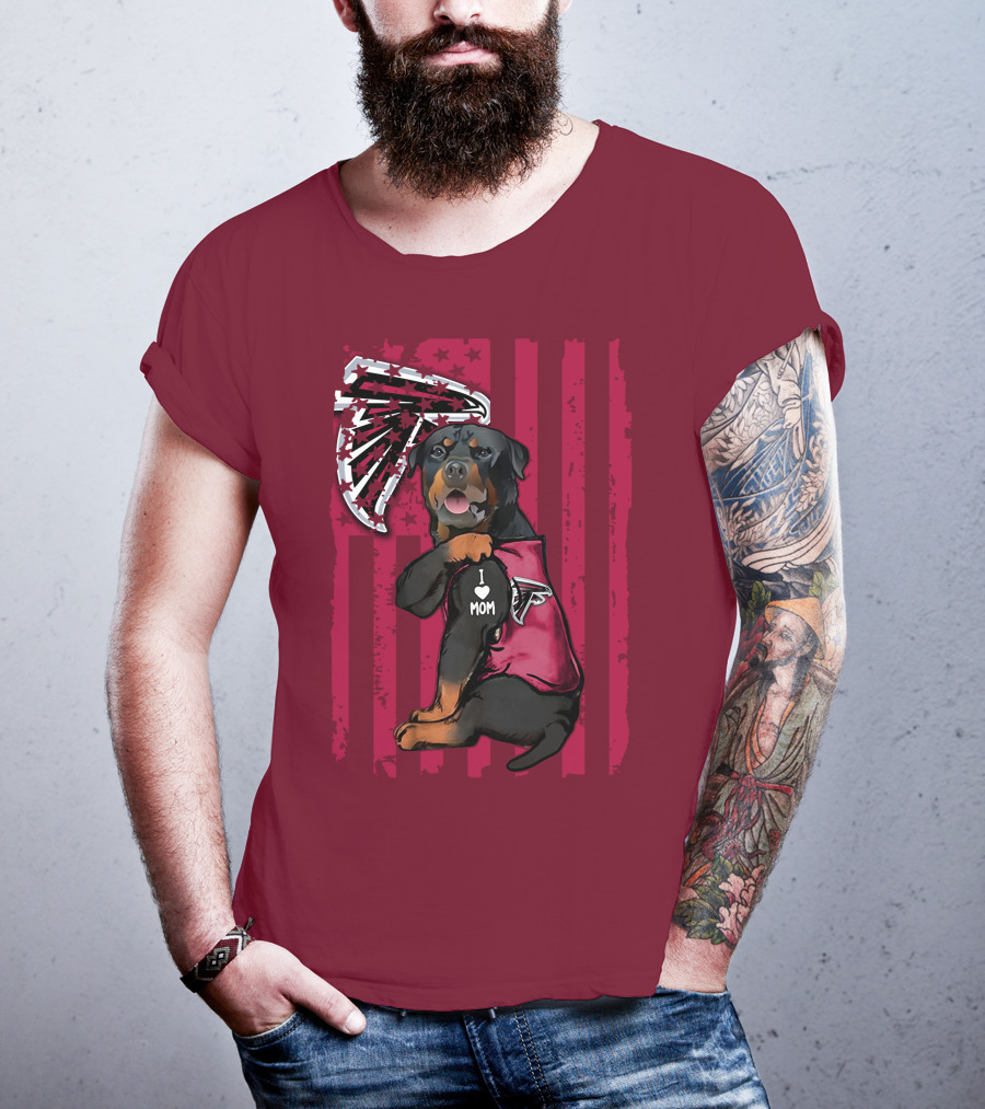 Rottweiler I Love Mom Atlanta Falcons T-Shirt