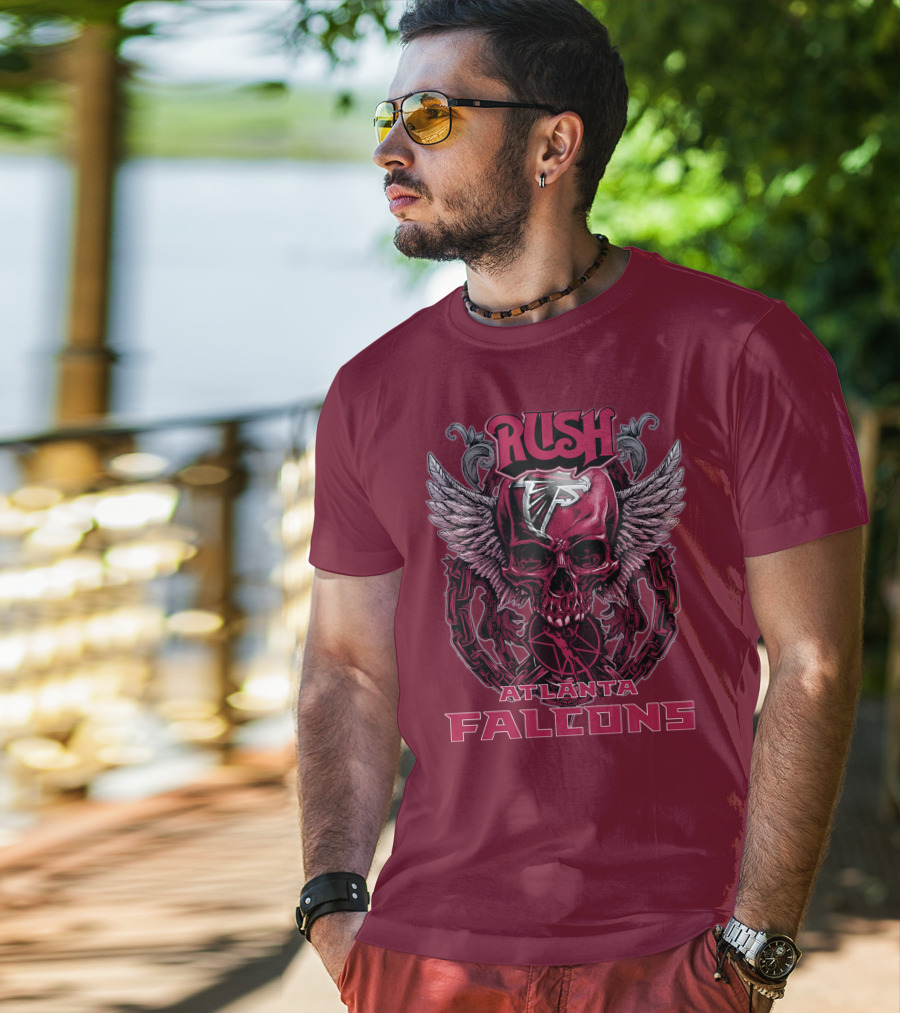 Rush Atlanta Falcons Skull Wings T-Shirt