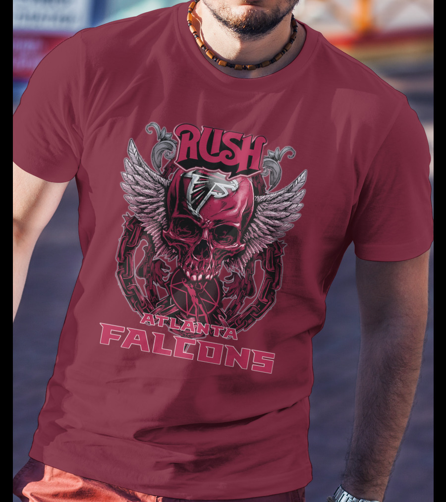 Rush Atlanta Falcons Skull Wings T-Shirt