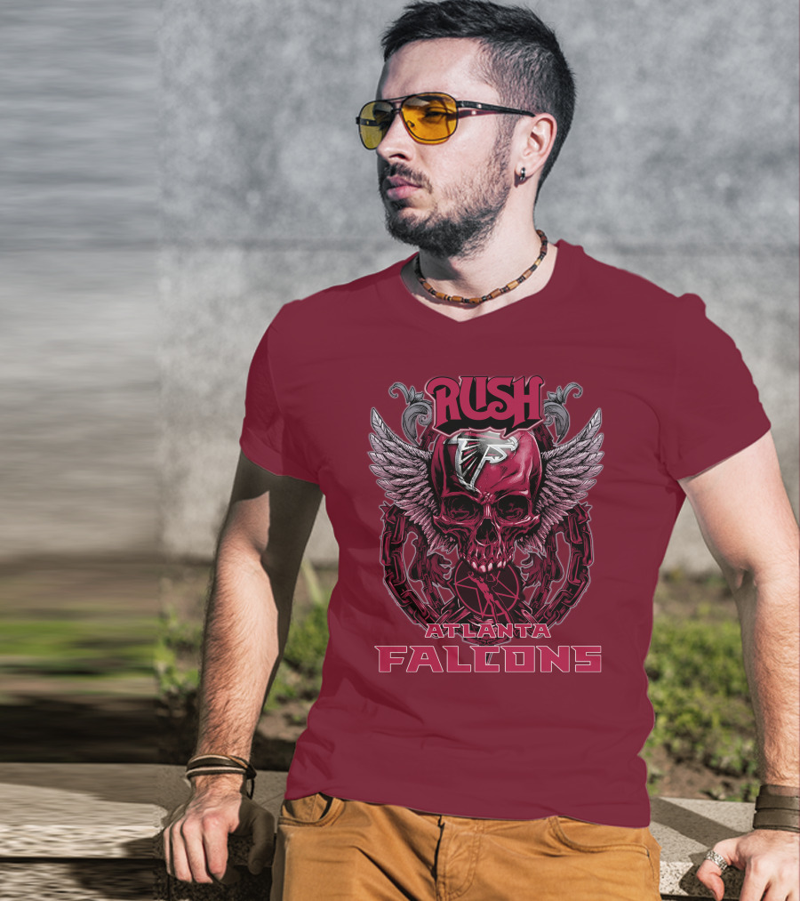 Rush Atlanta Falcons Skull Wings T-Shirt