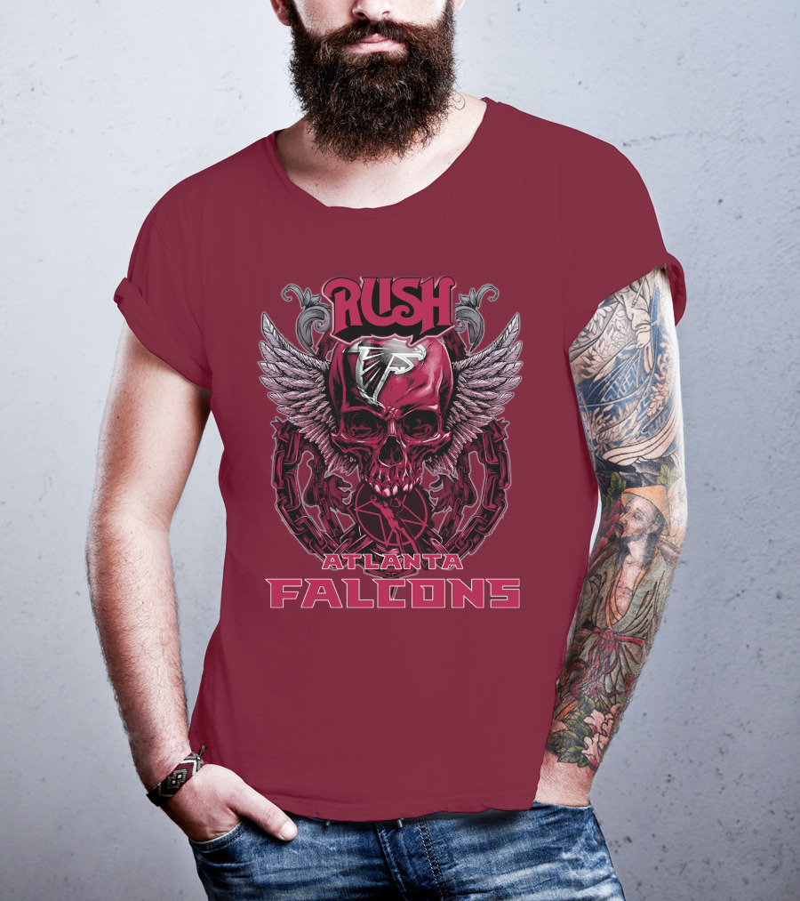 Rush Atlanta Falcons Skull Wings T-Shirt