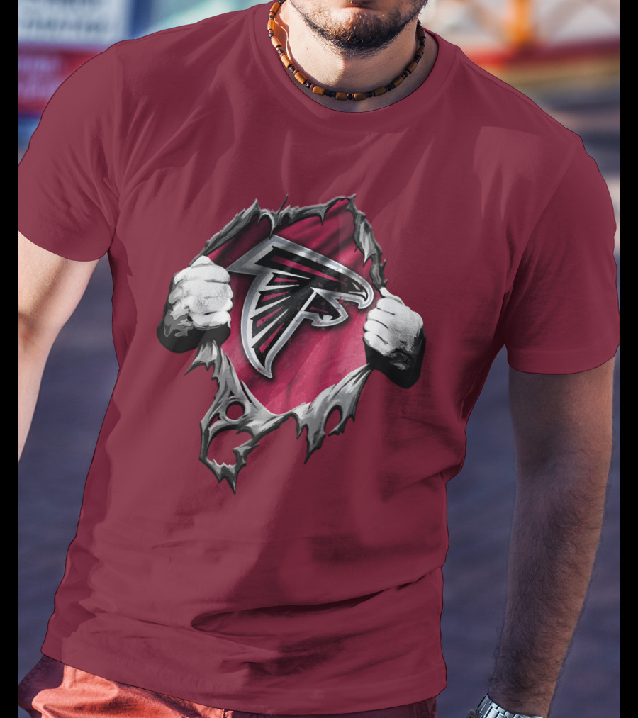 Atlanta Falcons Ripped Logo Inside Torn T-Shirt