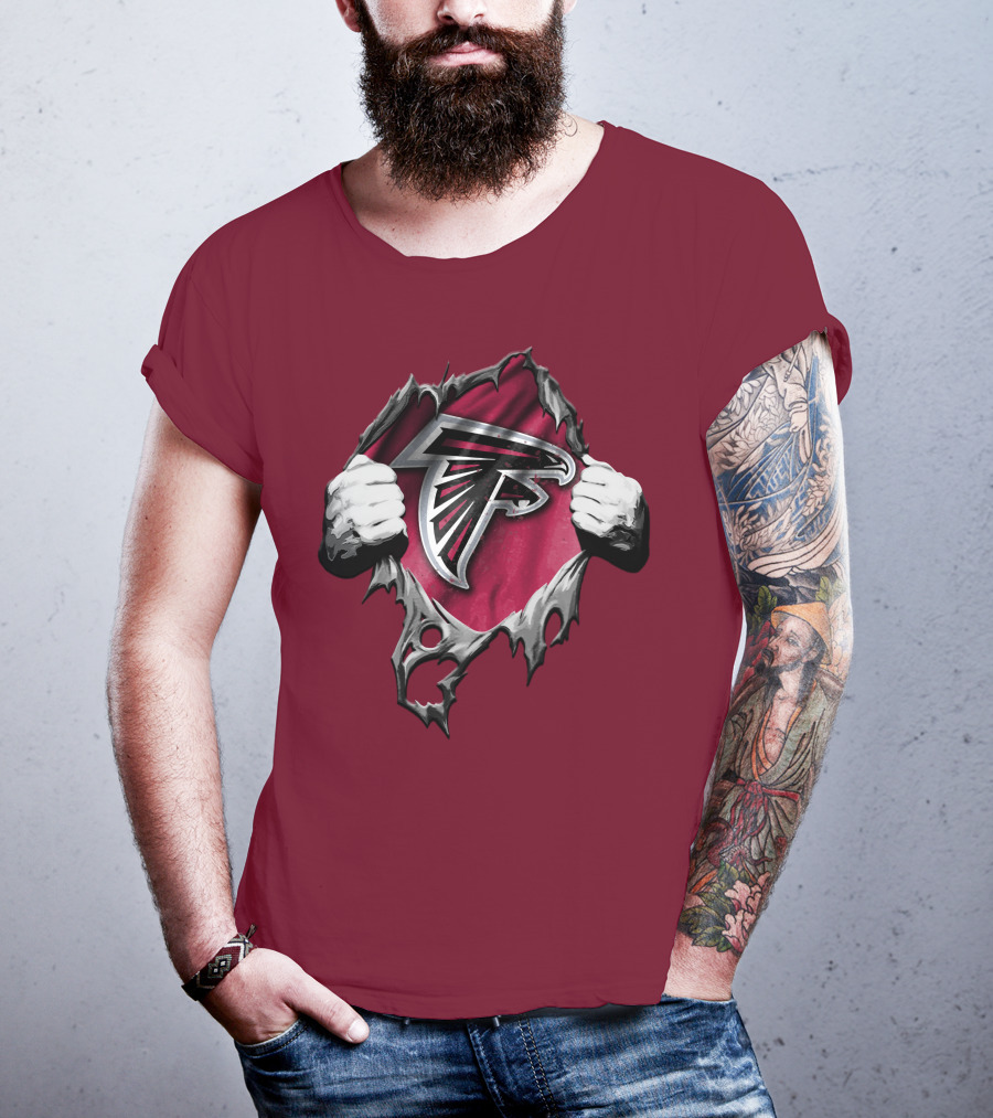 Atlanta Falcons Ripped Logo Inside Torn T-Shirt