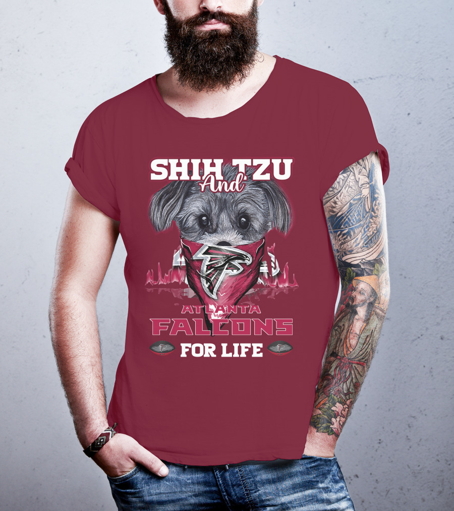 Shih Tzu And Atlanta Falcons For Life T-Shirt