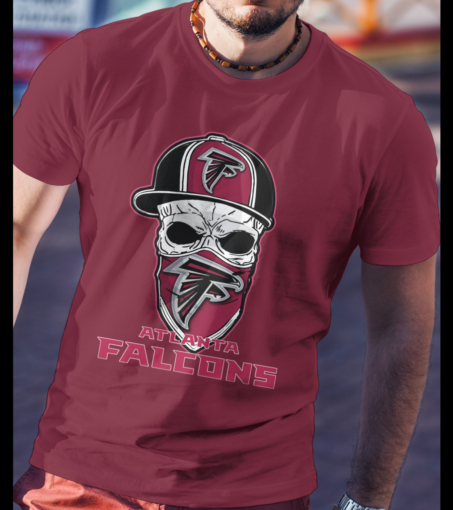 Atlanta Falcons Skull Hat Mask T-Shirt