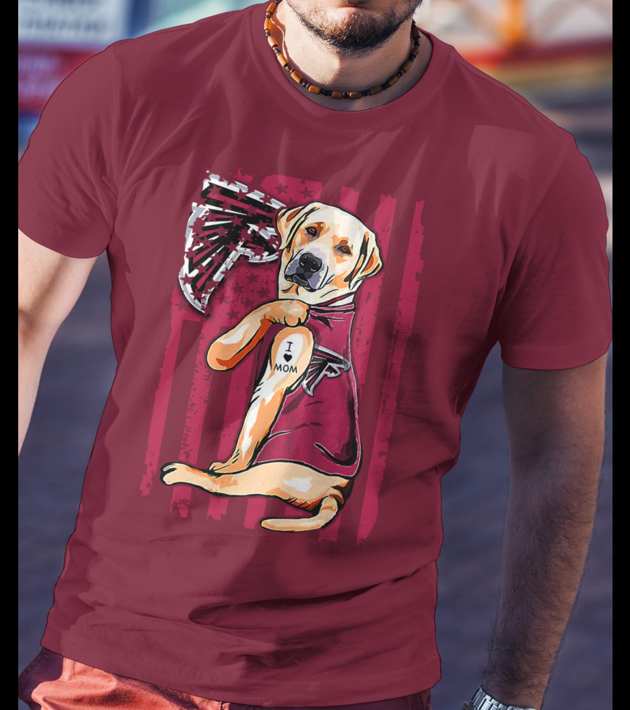 Atlanta Falcons Labrador Retriever I Love Mom T-Shirt