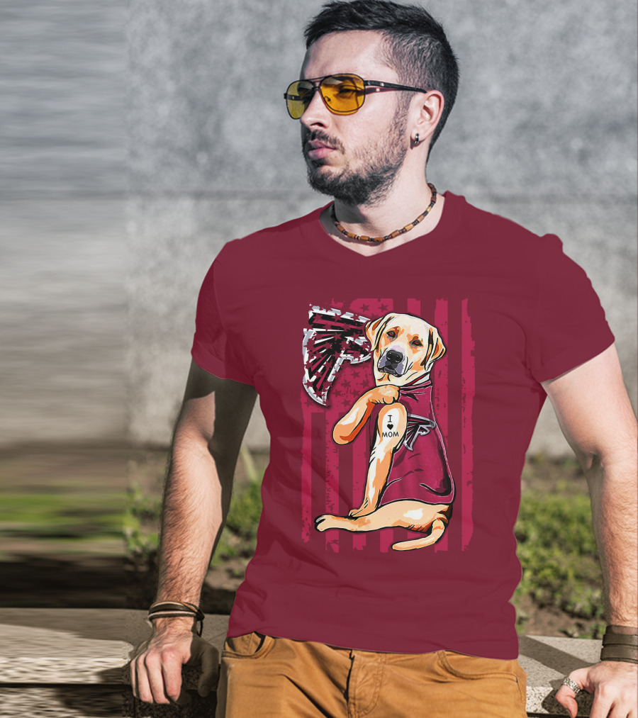 Atlanta Falcons Labrador Retriever I Love Mom T-Shirt