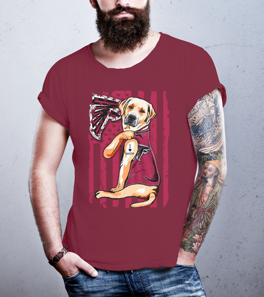 Atlanta Falcons Labrador Retriever I Love Mom T-Shirt