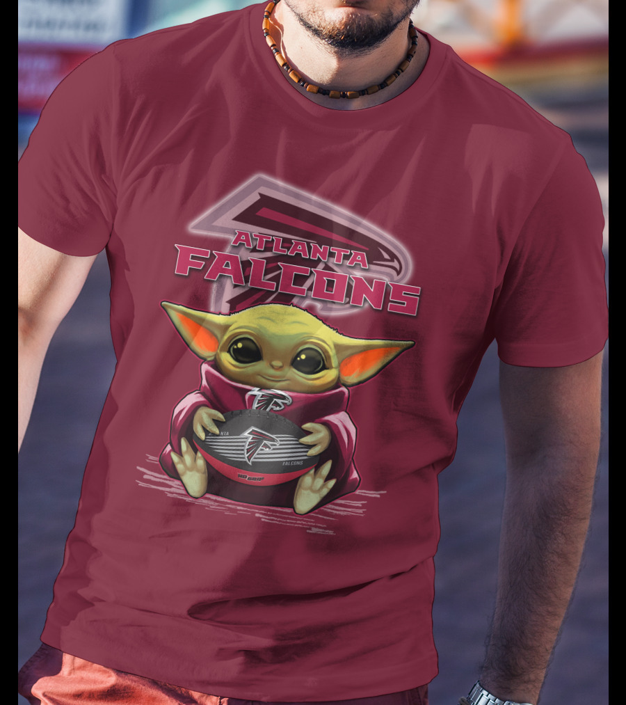 Atlanta Falcons Baby Yoda Football Fan T-Shirt