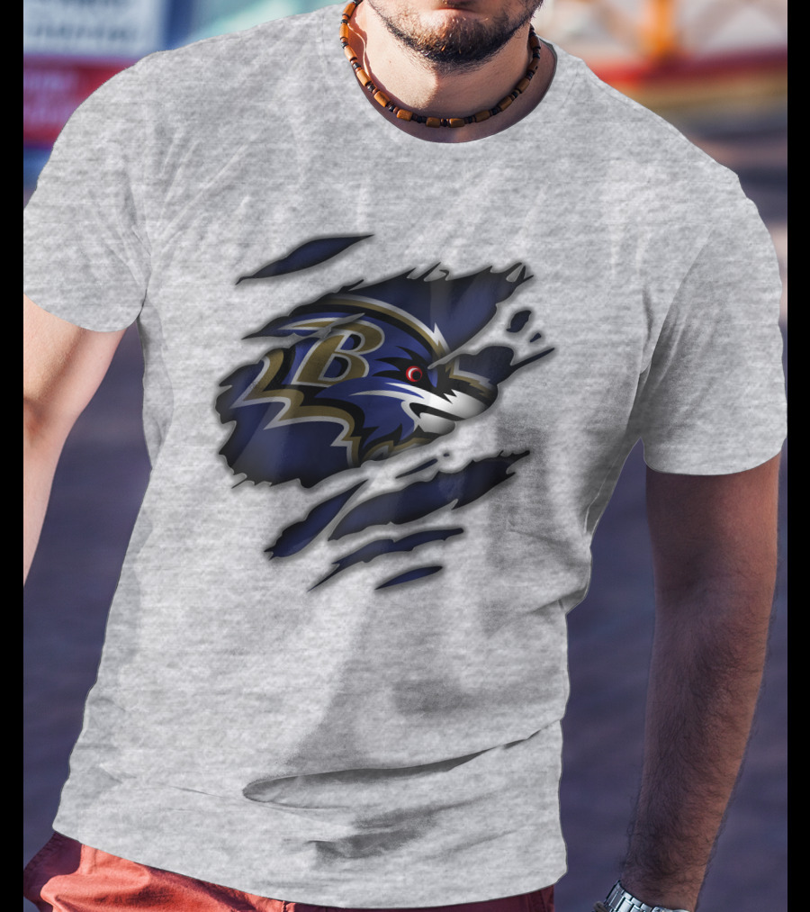 Baltimore Ravens Fierce Logo Claw Marks T-Shirt
