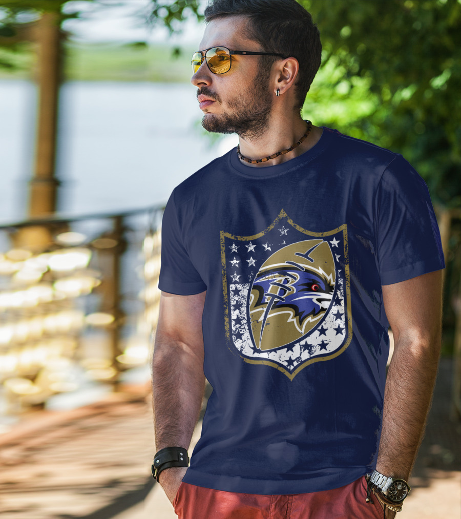 Baltimore Ravens 45 Stars Shield T-Shirt