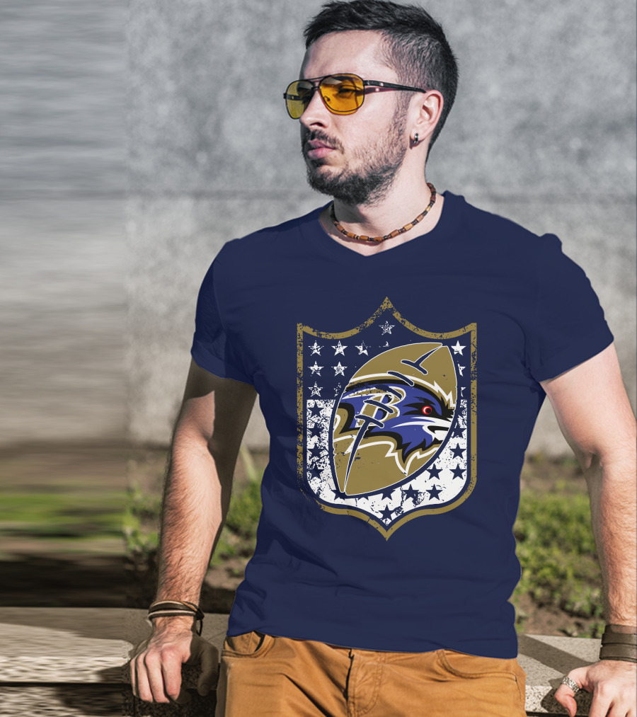 Baltimore Ravens 45 Stars Shield T-Shirt