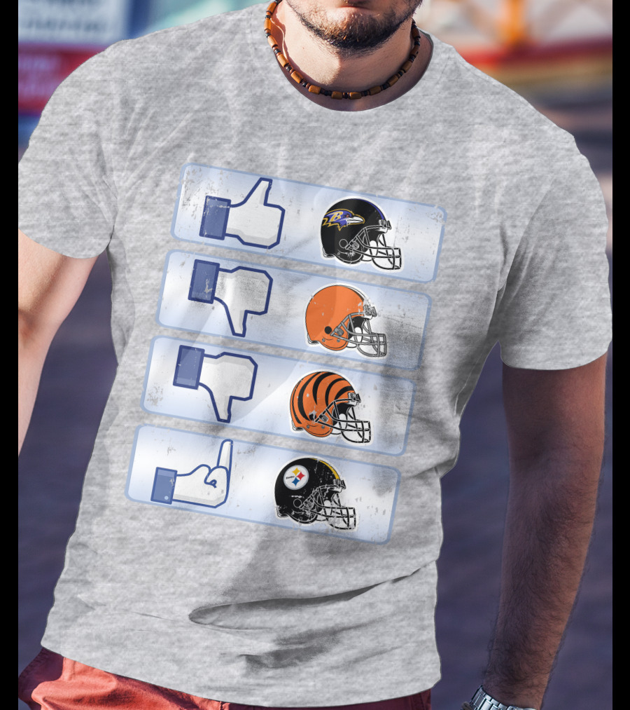 Baltimore Ravens Thumbs Up Helmet Comparison T-Shirt