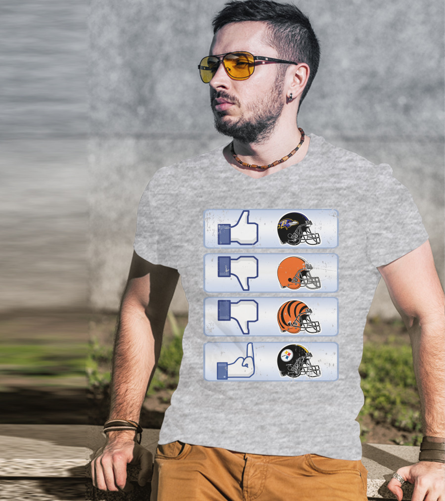 Baltimore Ravens Thumbs Up Helmet Comparison T-Shirt