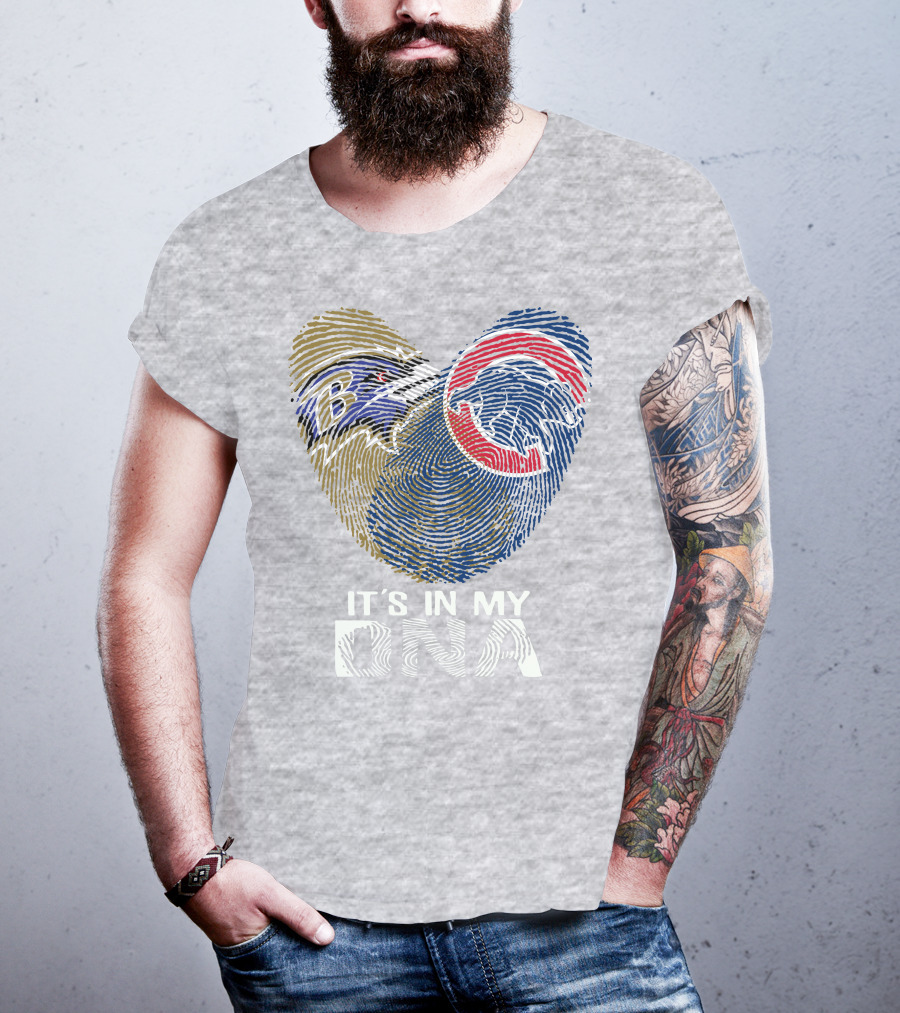 Baltimore Ravens Chicago Cubs It's In My Dna T-Shirt