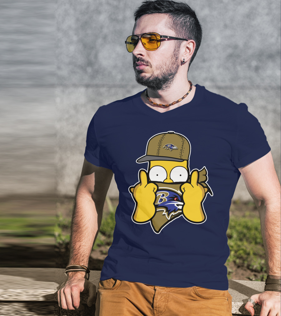 Baltimore Ravens Homer Simpson Parody Nfl Logo T-Shirt